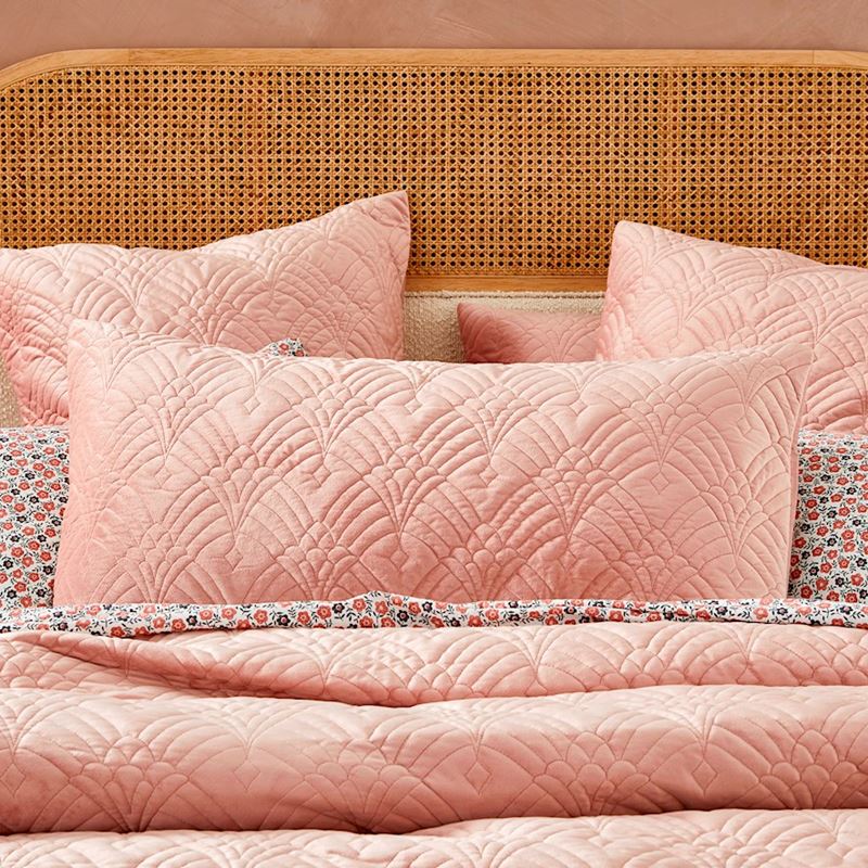 Adelaide Pink Velvet Quilted Quilt Cover Separates