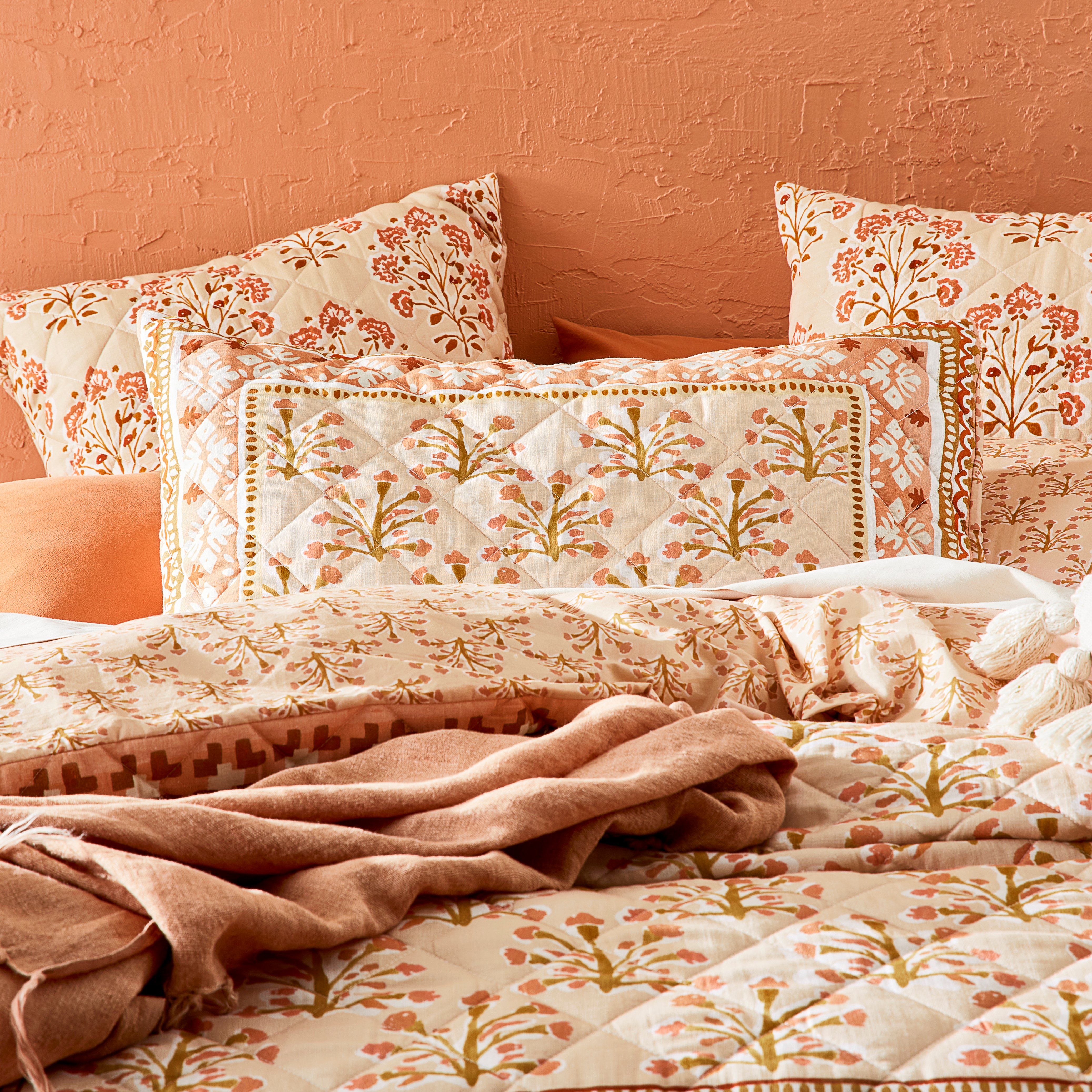 SunKissed Clay Quilted Quilt Cover Separates Adairs