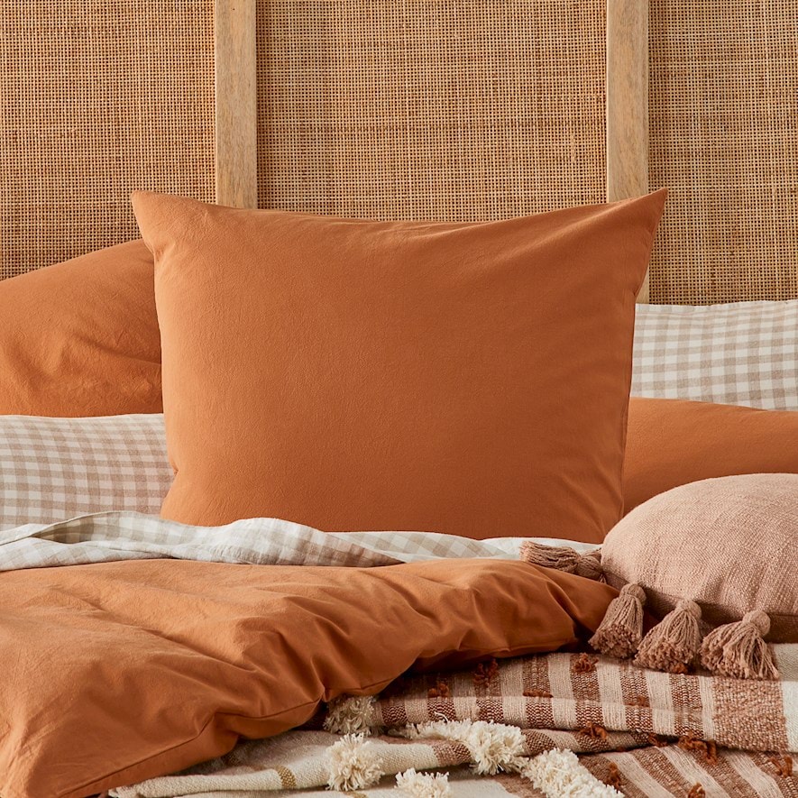 Stonewashed Cotton Ginger Quilt Cover Separates Adairs