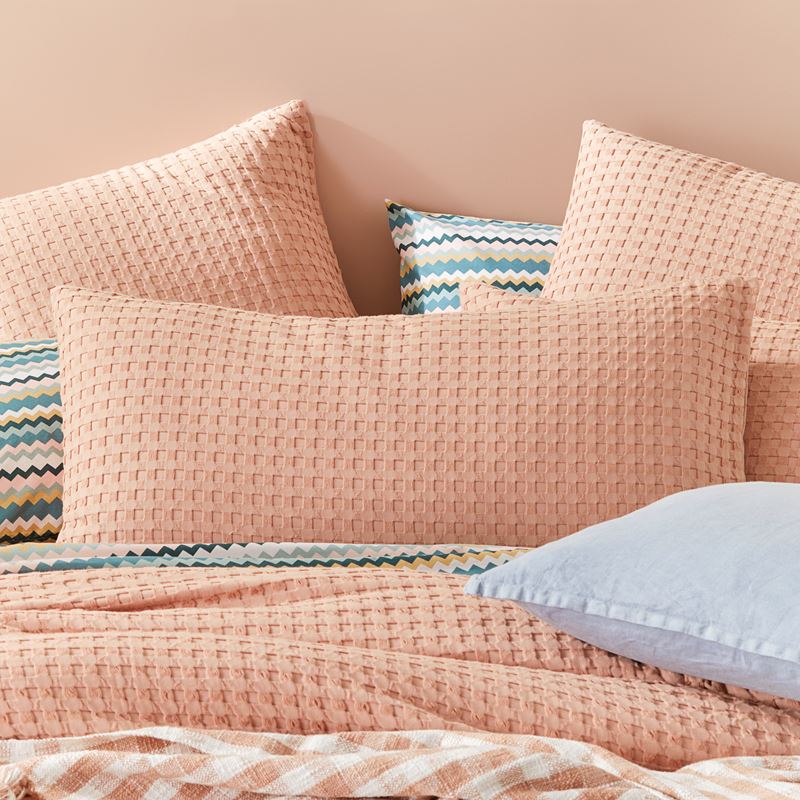Manhattan Waffle Misty Rose Quilt Cover Set + Separates
