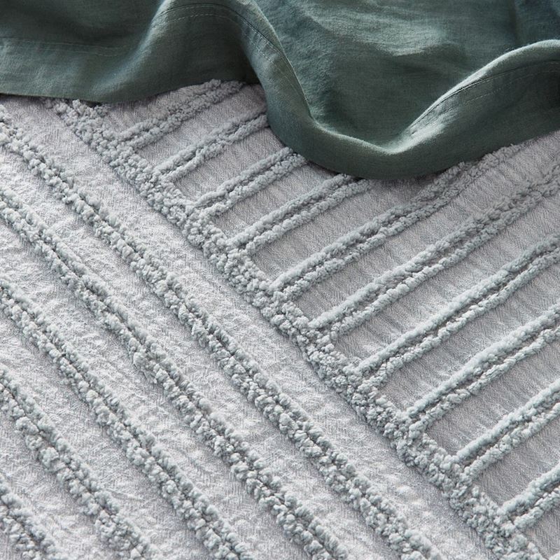 Kian Tufted Silver Quilt Cover Separates