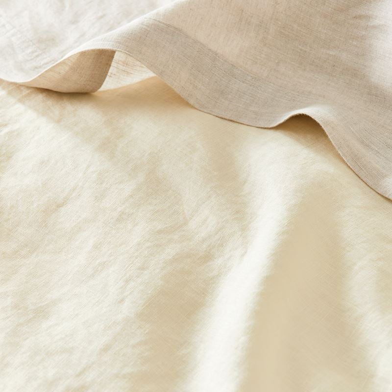 Vintage Washed Linen Vanilla Quilt Cover Separates