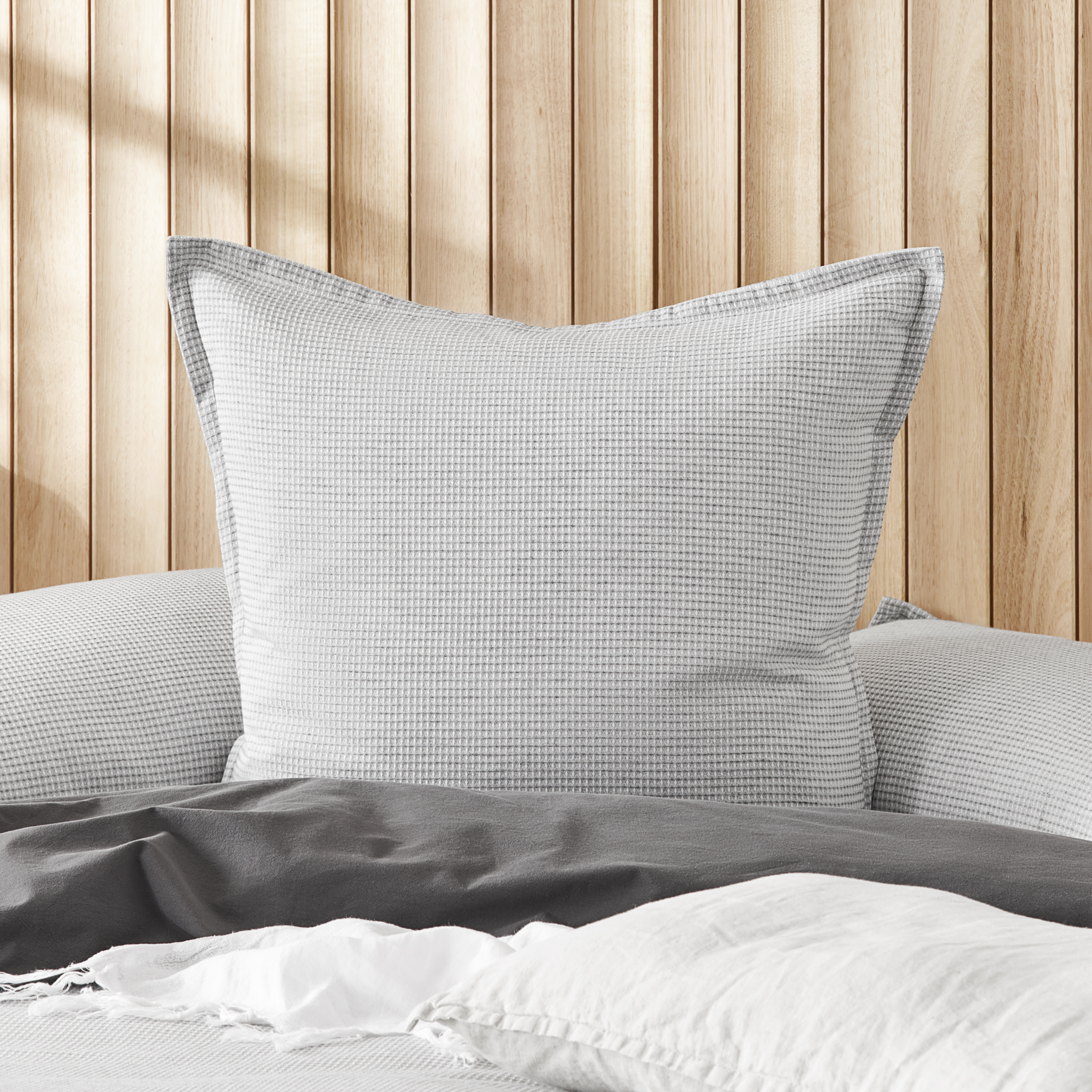 Berlin Waffle Grey Marle Quilt Cover Set + Separates Adairs