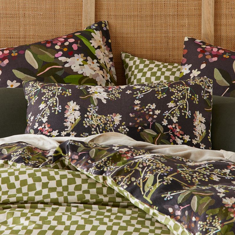 Kimmy Hogan Gathered Midnight Green Quilt Cover Separates