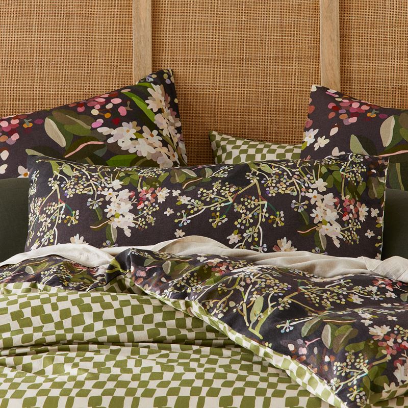 Kimmy Hogan Gathered Midnight Green Quilt Cover Separates
