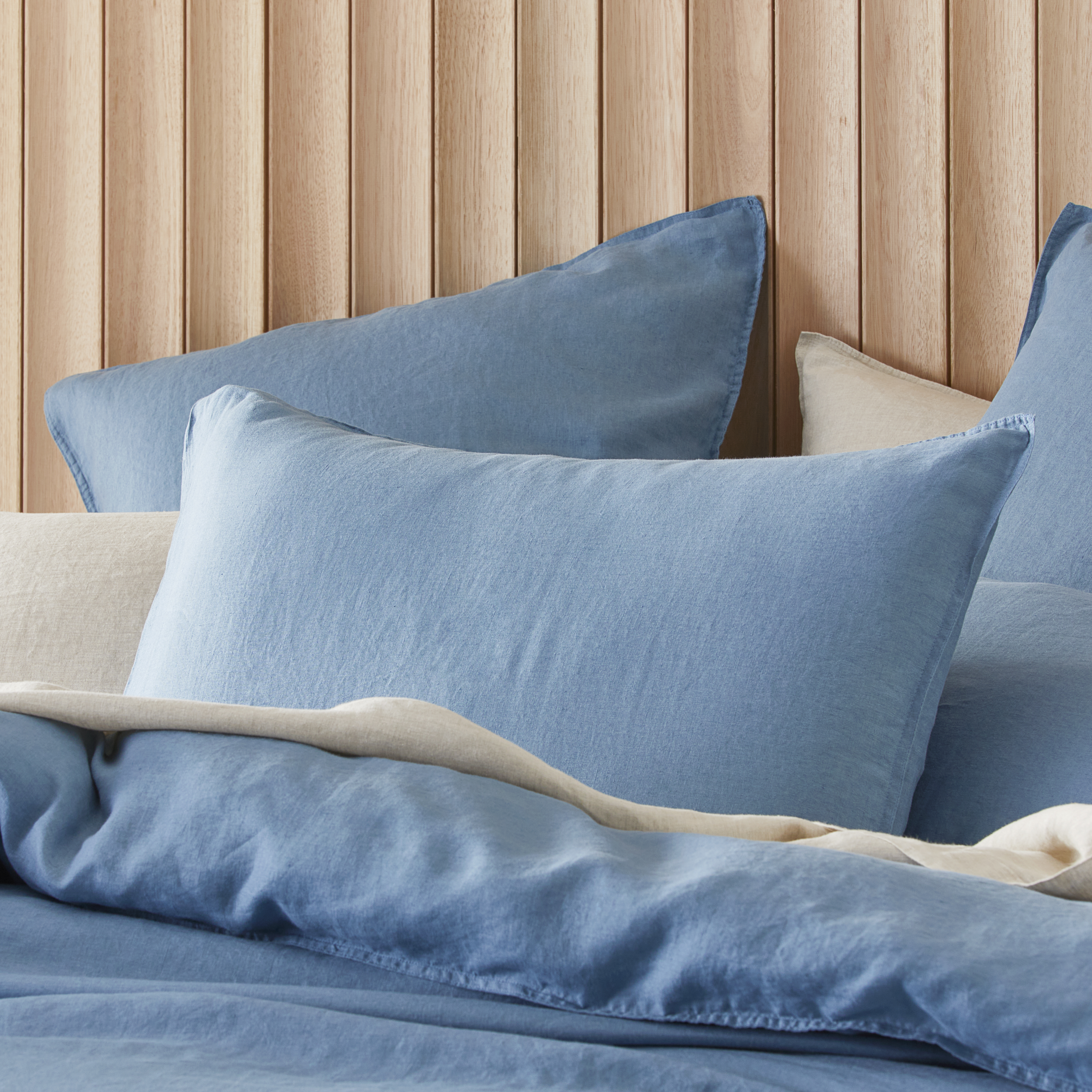 Vintage Washed Linen Denim Pillowcases Adairs