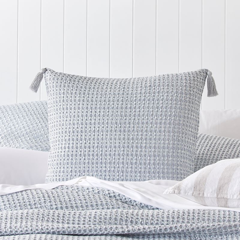 Ren Blue Grey Waffle Quilt Cover Separates
