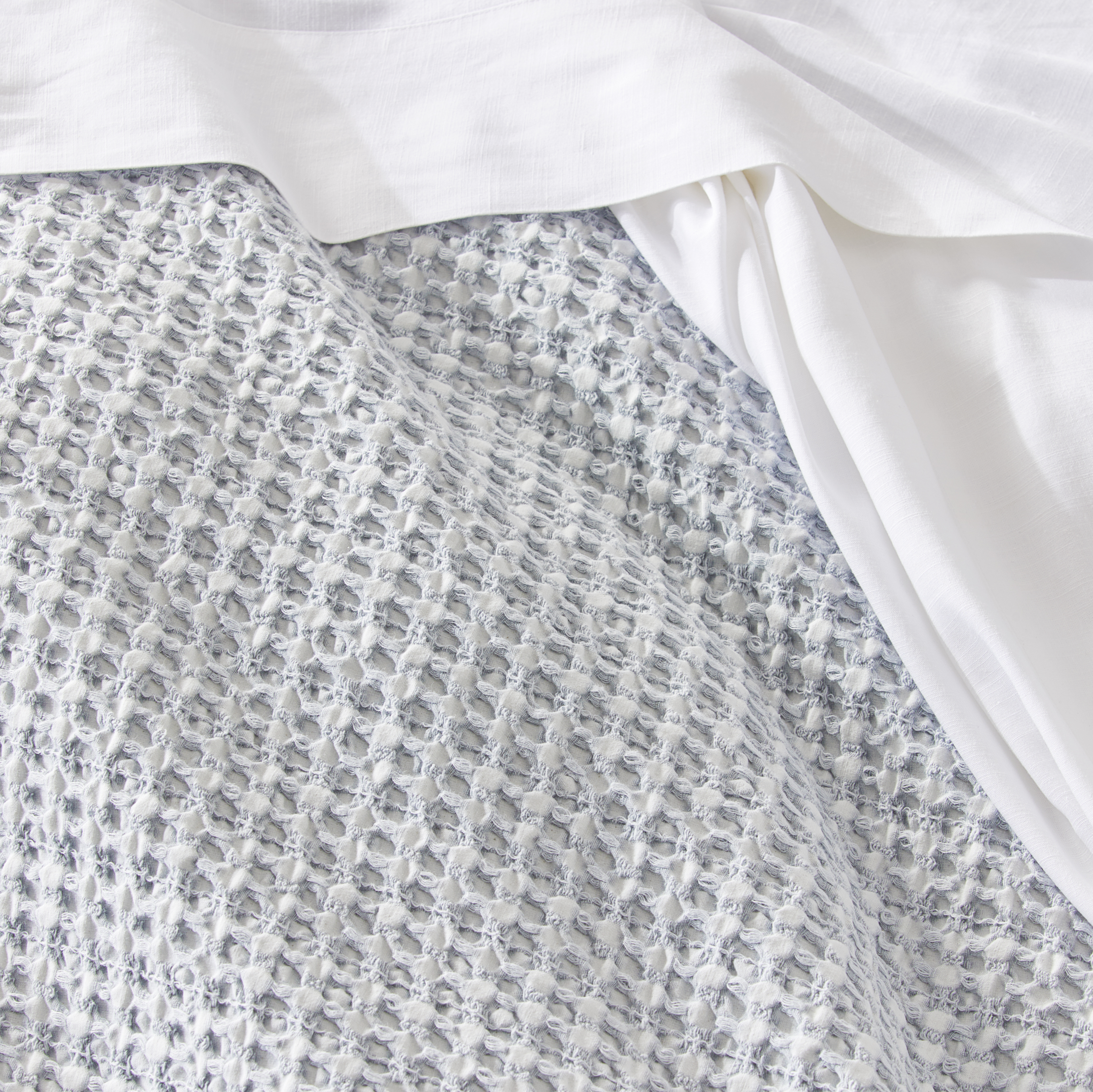 Ren Blue Grey Waffle Quilt Cover Separates Adairs