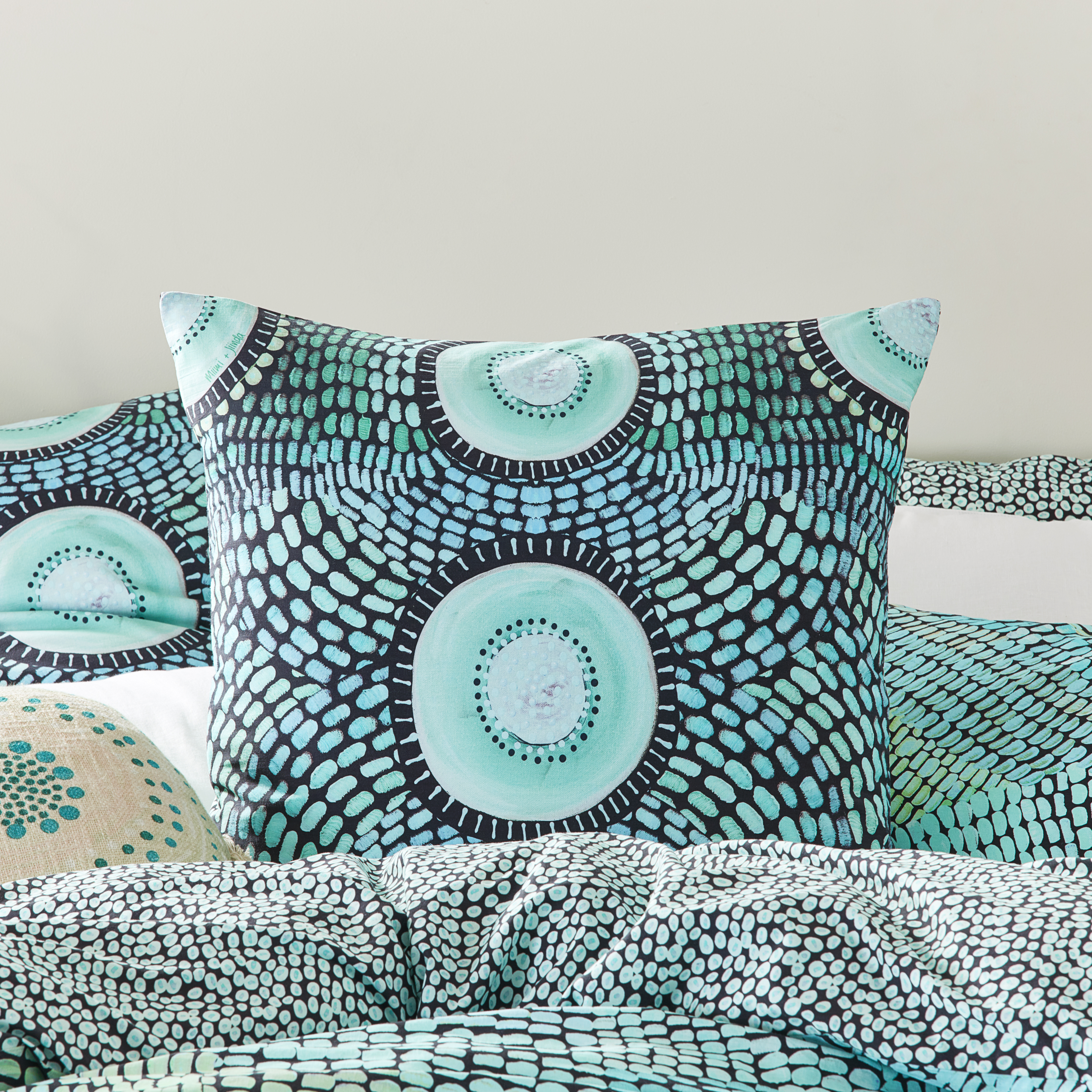 Miimi + Jiinda Lowanna Aqua Quilt Cover Set Adairs
