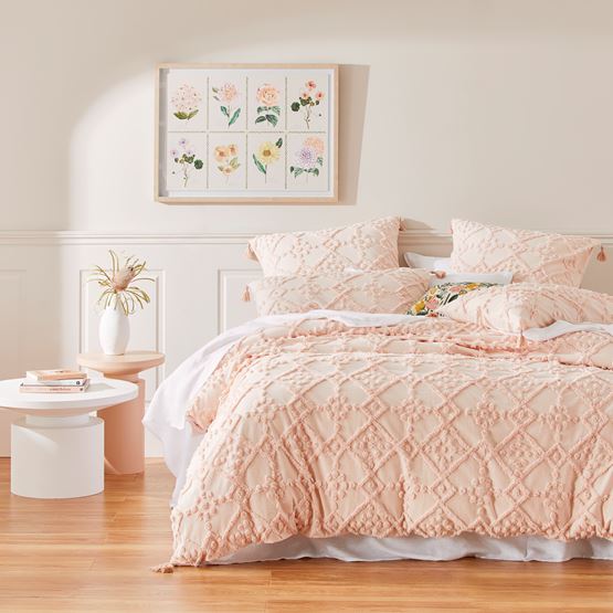 Vienna Tufted Nude Pink Quilt Cover Separates