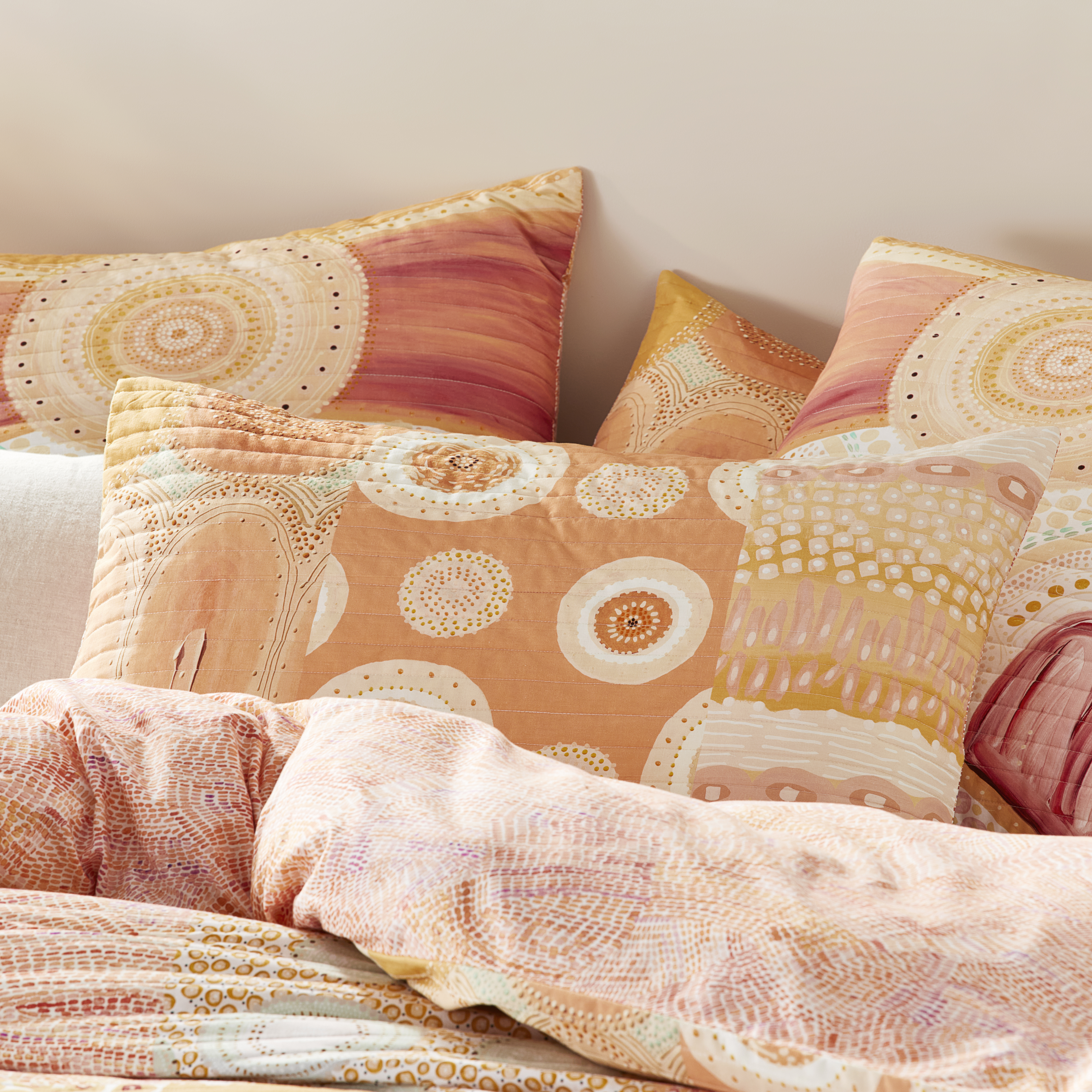 Miimi + Jiinda Jiinda & Gagu Coral Quilted Quilt Cover + Separates Adairs