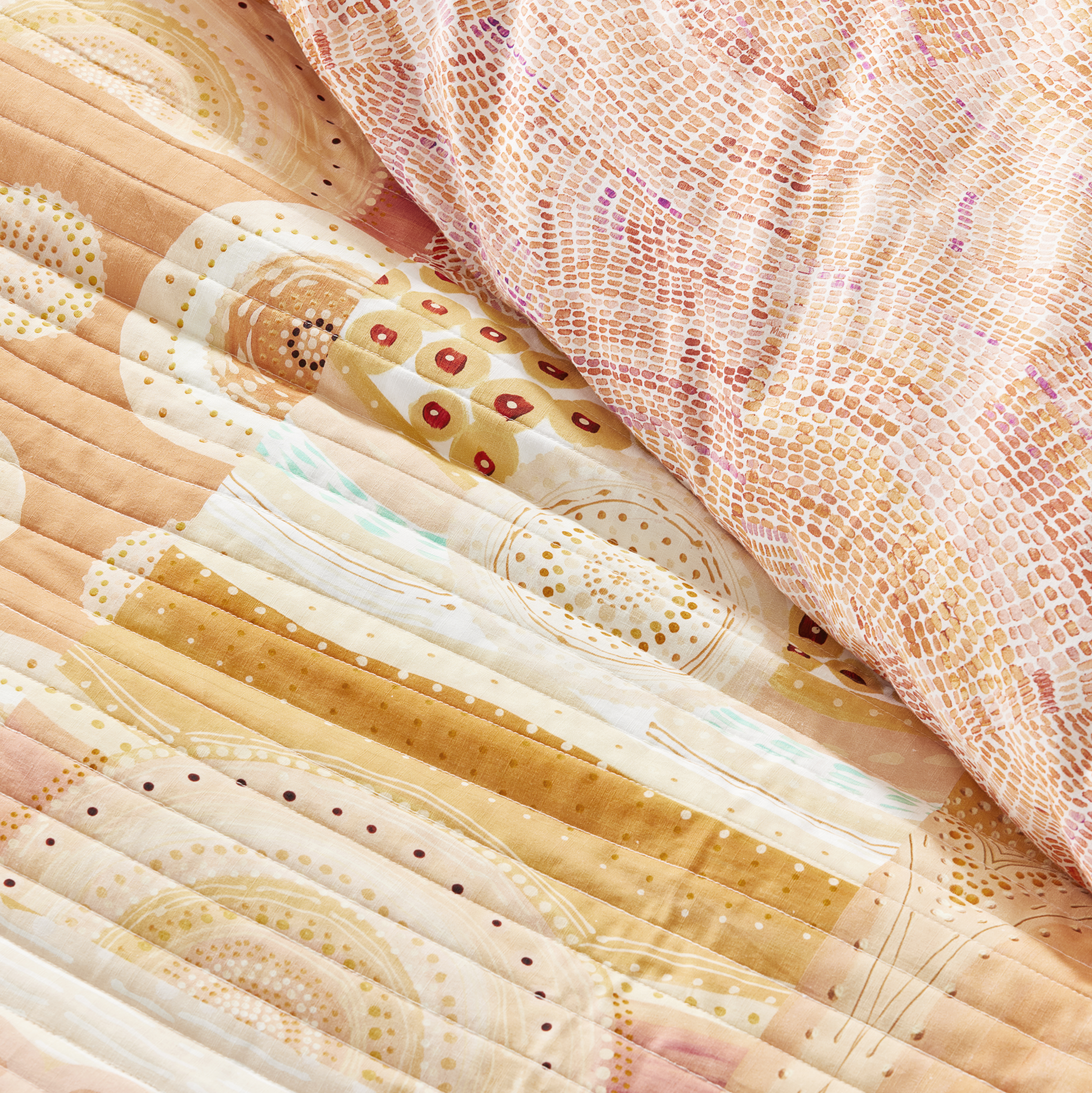 Miimi + Jiinda Jiinda & Gagu Coral Quilted Quilt Cover + Separates Adairs