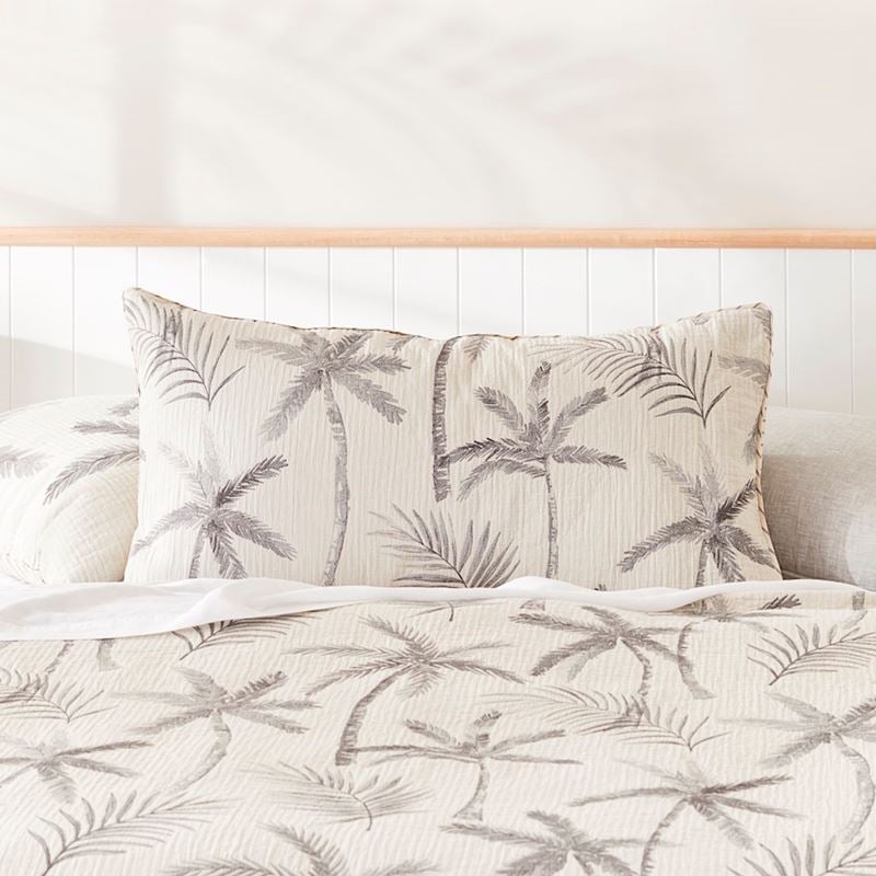 Palm Breeze Natural Jacquard Quilt Cover Separates