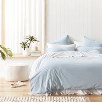 Stonewashed Cotton Ice Blue Quilt Cover Separates