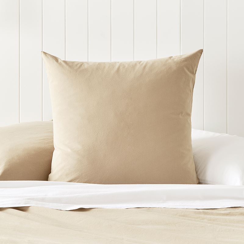 Stonewashed Cotton Sesame Pillowcases