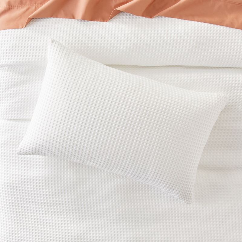 Windsor Waffle White Quilt Cover Set + Separates