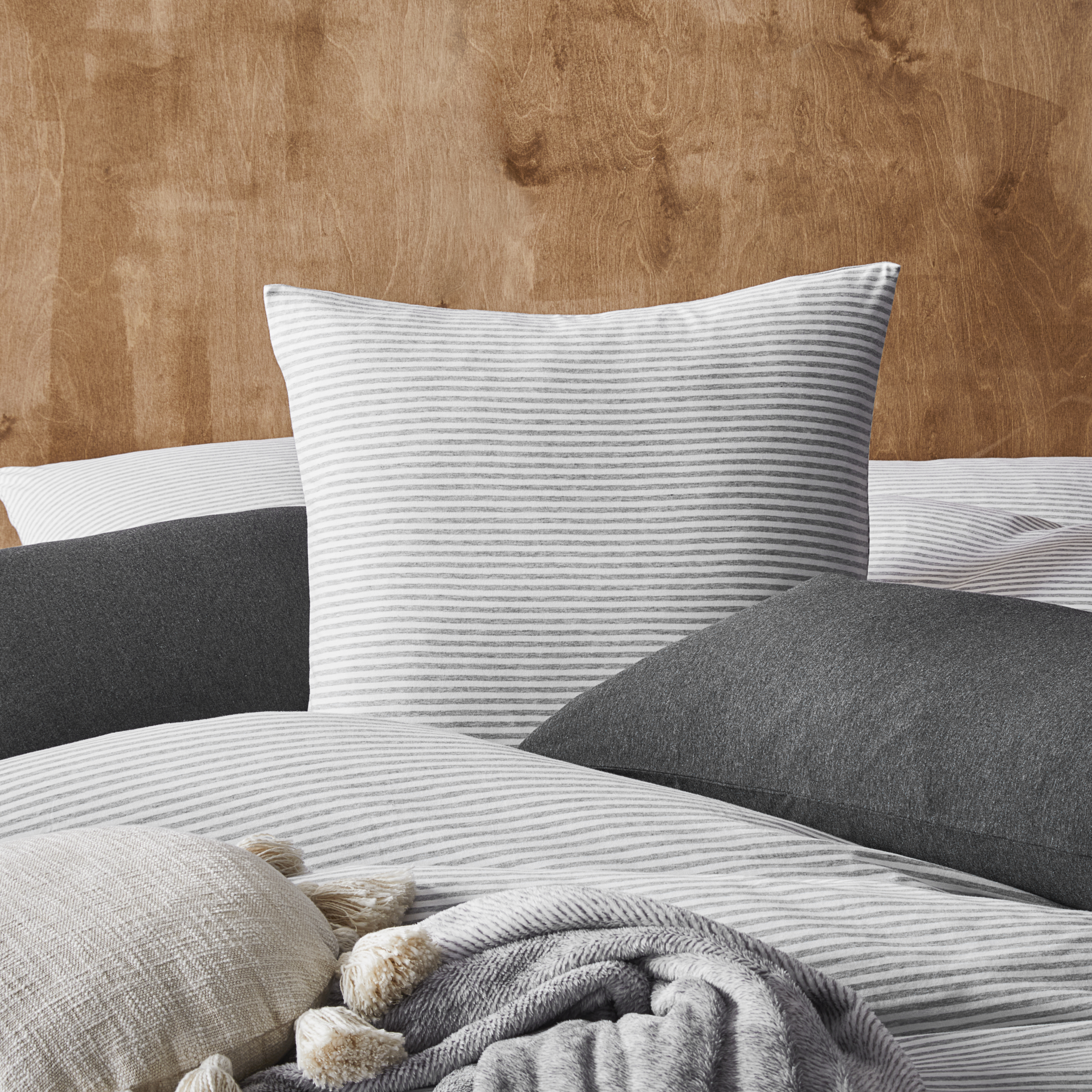 Ultra Soft Jersey Grey Stripe Sheet Separates