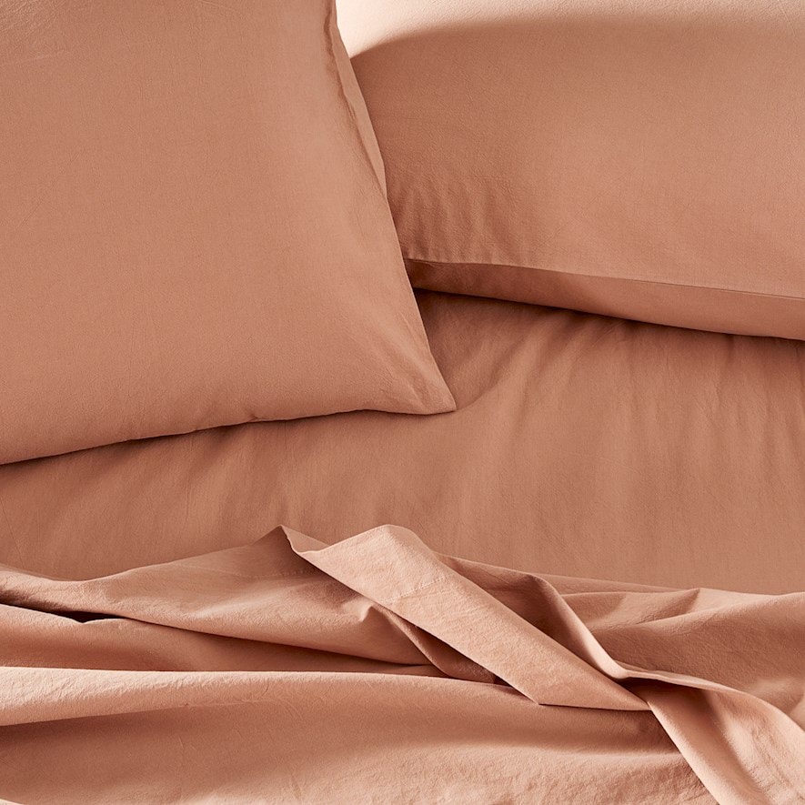 Home Republic - Stonewashed Coral Sand Sheet Separates | Adairs