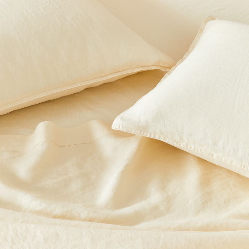 Vintage Washed Linen Vanilla Sheet Separates