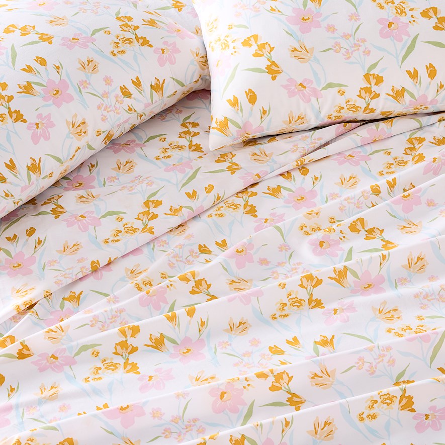 Perfect Cotton Printed Percale Summer Floral Sheet Set Adairs