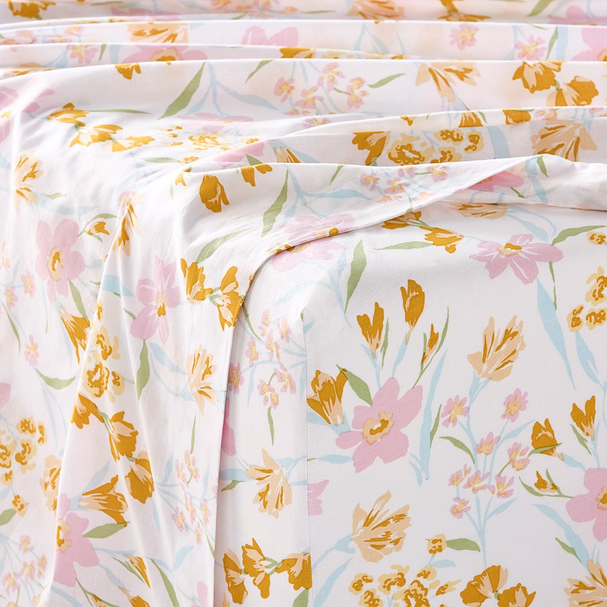 Perfect Cotton Printed Percale Summer Floral Sheet Set Adairs
