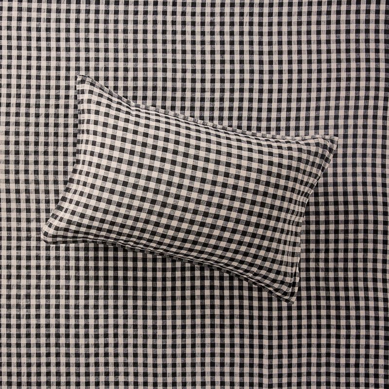 Vintage Washed Onyx Check Sheet Separates + Pillowcases