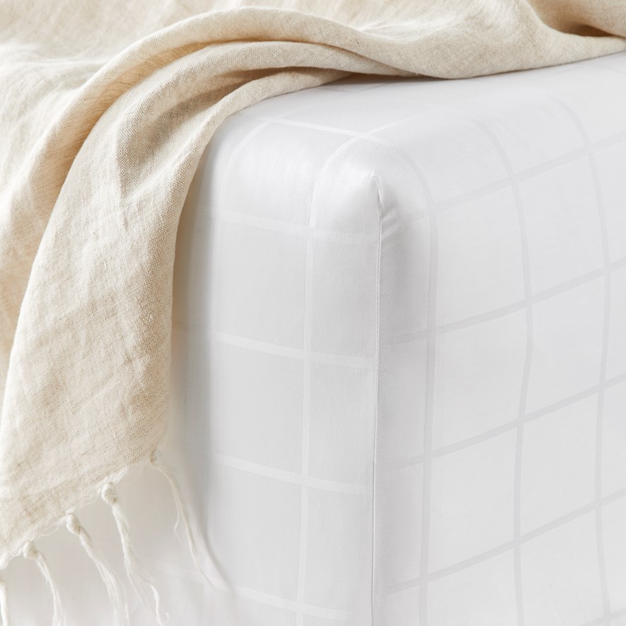 Worlds Softest Cotton Sheets Worlds Softest Cotton White Grid Sheet