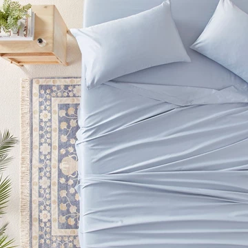 600TC Bamboo Cotton Pastel Blue Sheet Set