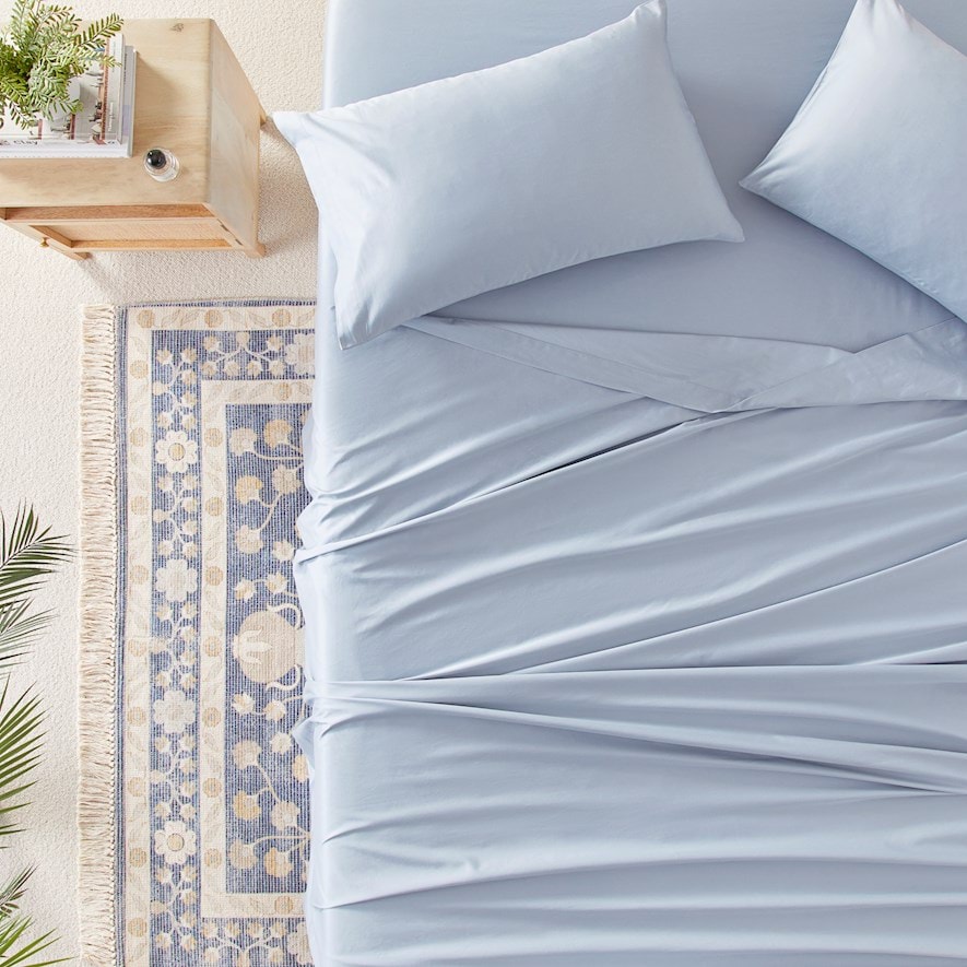 Home Sheets 600tc 600TC Bamboo Cotton Pastel Blue Sheet Set | Adairs