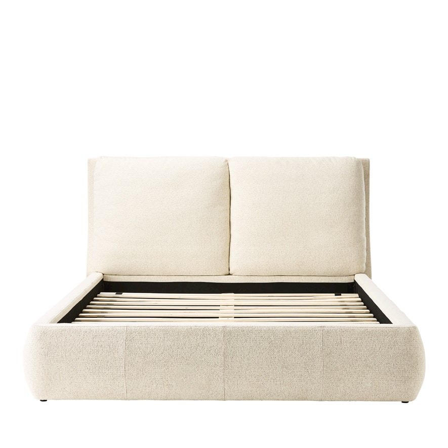 Hamina Pearl Boucle Full Bed Furniture Adairs