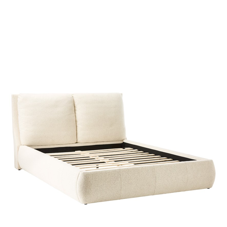 Hamina Pearl Boucle Full Bed Furniture Adairs