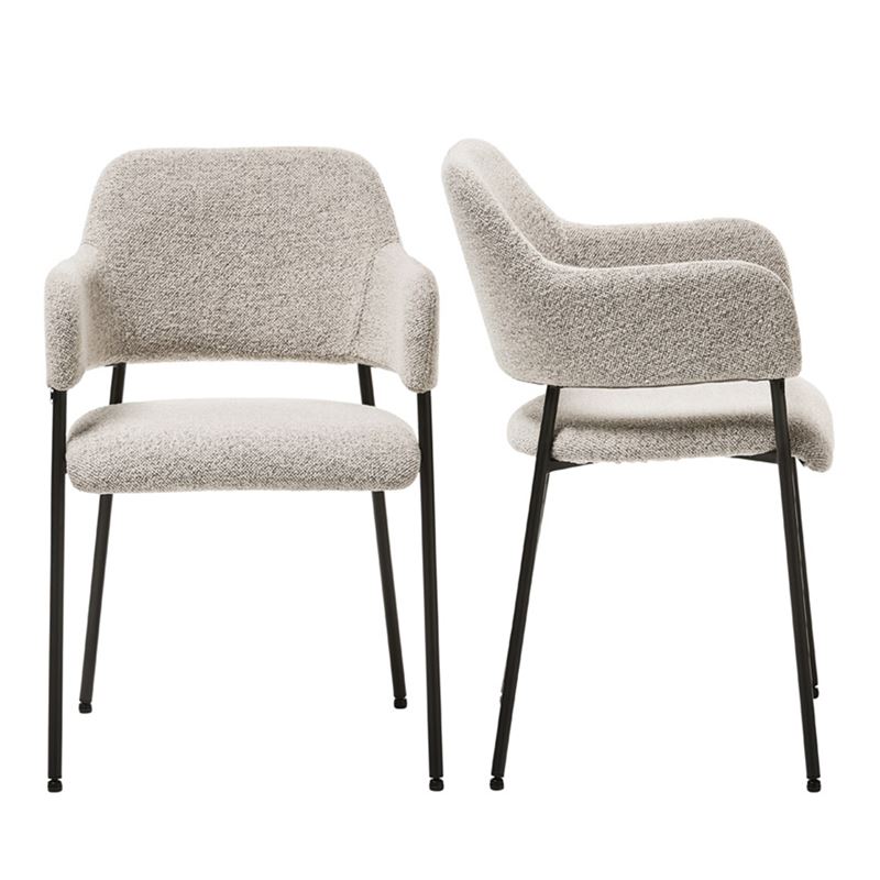 Rhodes Beige Boucle Dining Chair Set of 2