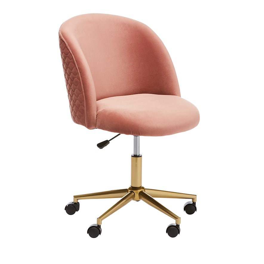 Fifi Rouge Velvet & Gold Desk Chair | Furniture | Adairs