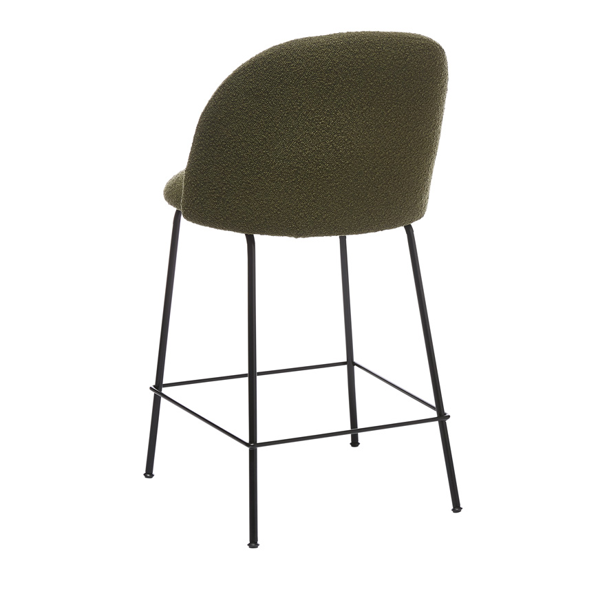 Otis Forest Boucle Black Counter Stool Furniture Adairs