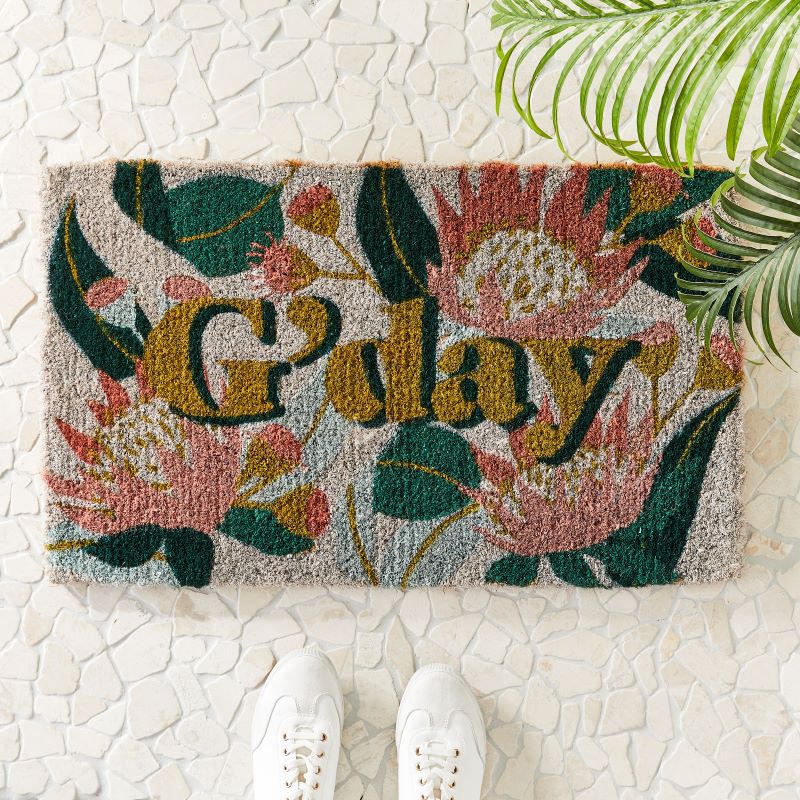 Coir Gday Protea Doormat Adairs