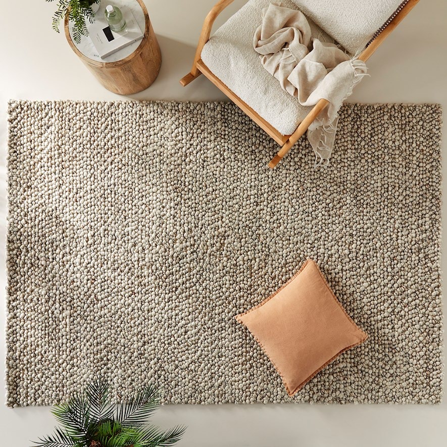 Remi Pearl Marle Boucle Rug | Adairs