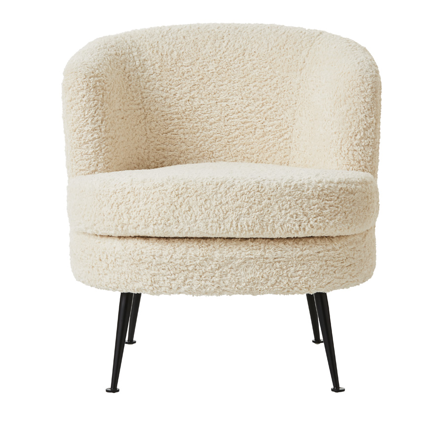 Monroe Ivory Sherpa Chair Adairs