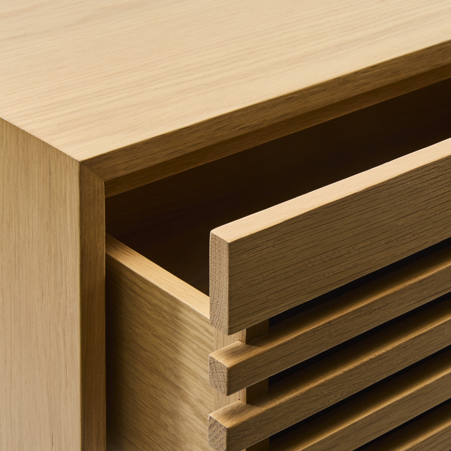 Mark Tuckey Slat Oak 3 Drawer Chest Furniture Adairs