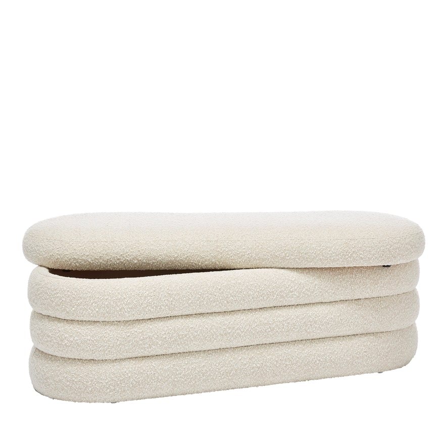 Memphis Cream Boucle Ribbed Blanket Box Adairs