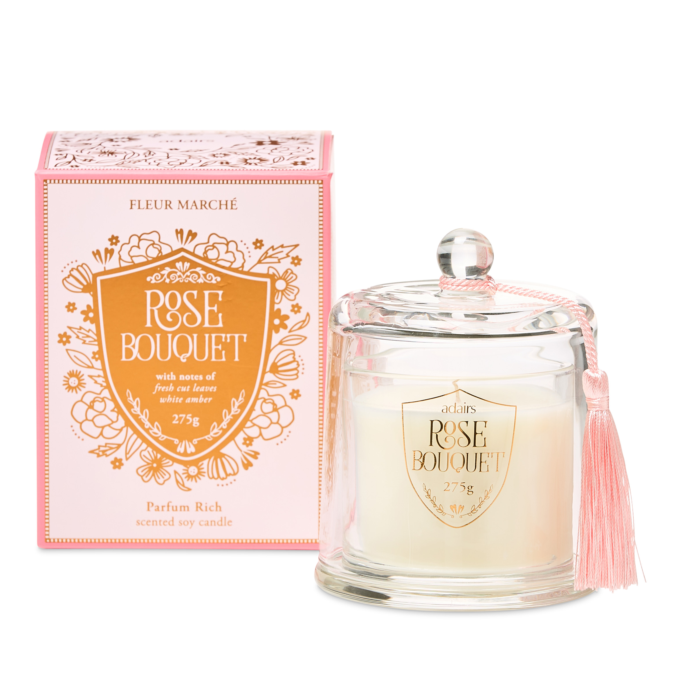 Fleur Marche Rose Candle 280g | Adairs