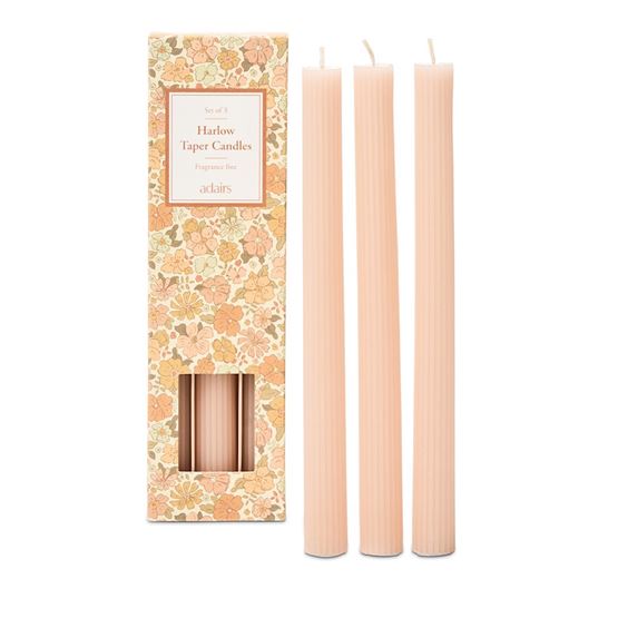 Harlow Taper Nude Candle Set of 3