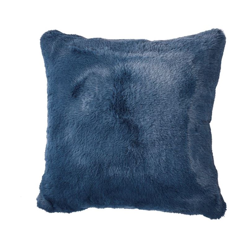 Adairs Kids - Faux Rabbit Fur Midnight Blue Cushion | Adairs