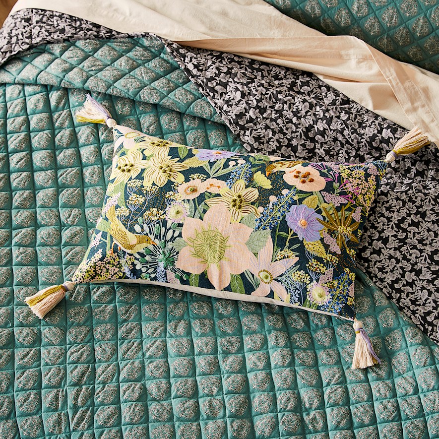 Green Harmony Green & Pink Cushion | Adairs