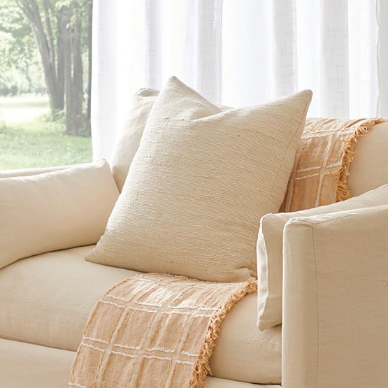 Caspian Natural & White Cushion