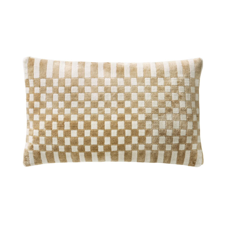 Beige velvet cushions sale