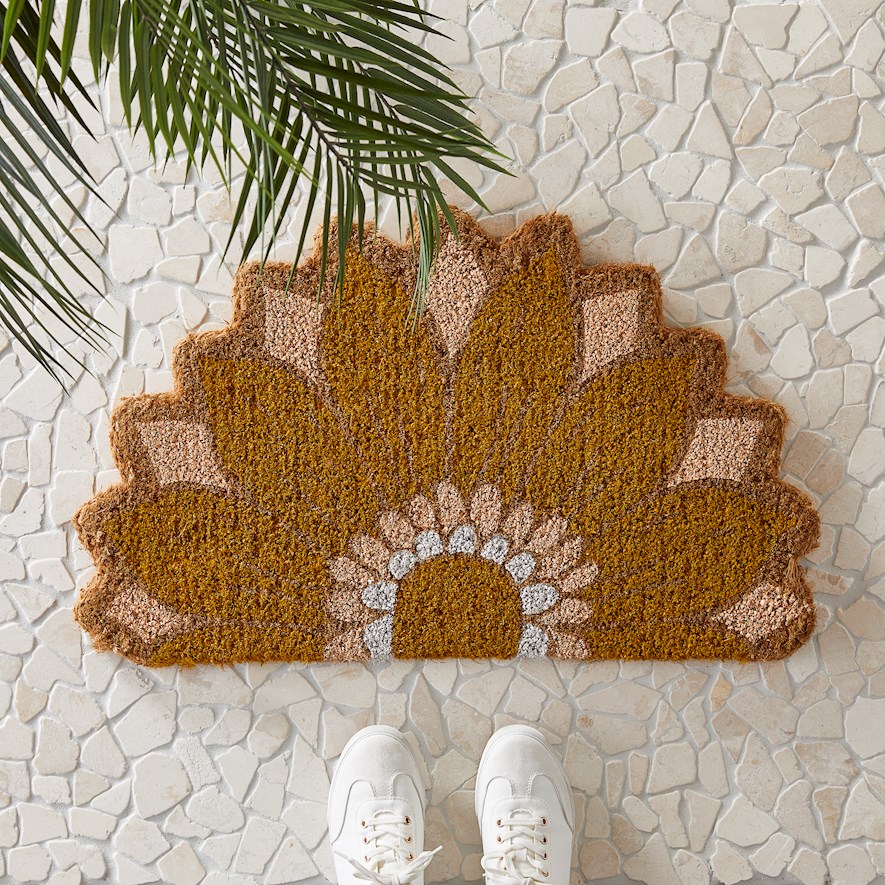 Coir Retro Flower Doormat | Adairs