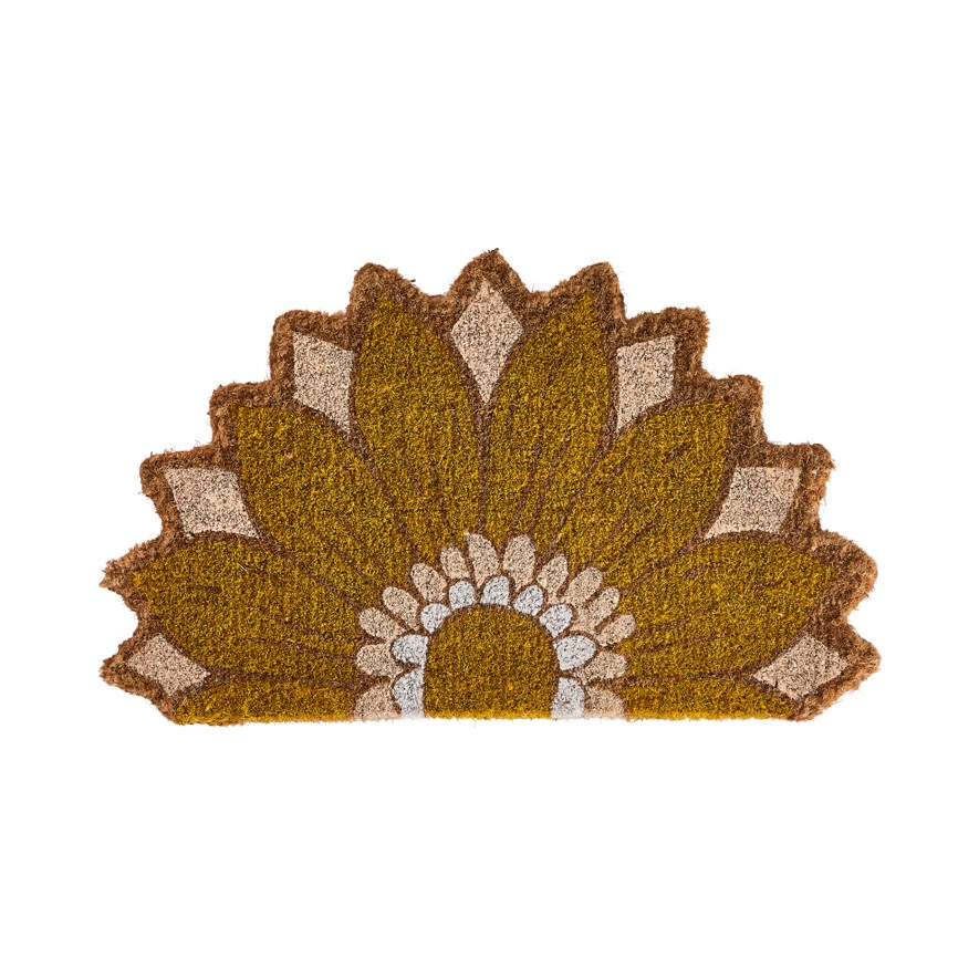 Coir Retro Flower Doormat Adairs