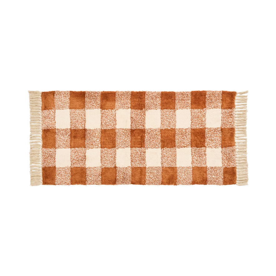 Melva Natural & Rust Rug Runner | Adairs