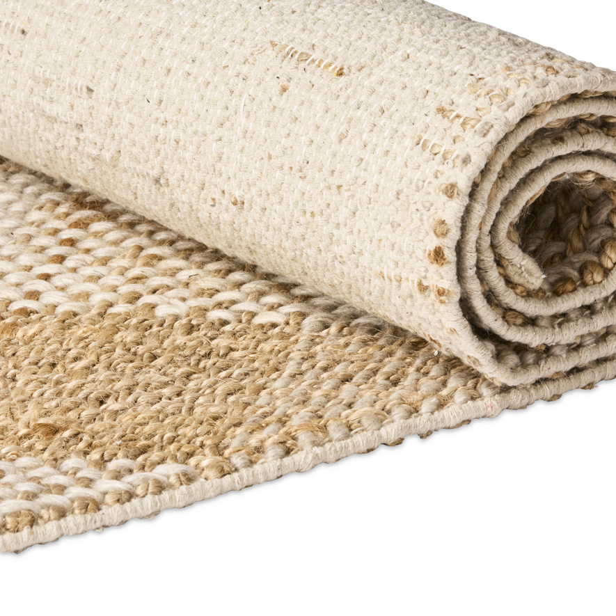 Enzo Natural & Jute Check Rug | Adairs