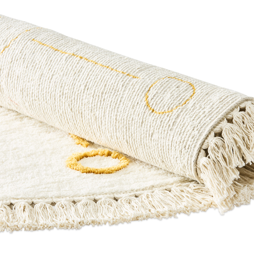 Ray of Sunshine Blush & Mustard Rug | Adairs